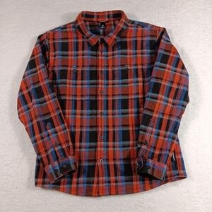 Cotopaxi Shirt Mens Medium Orange Mero Organic Flannel HeavyWeight Lumberjack